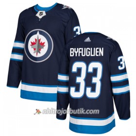 Män Ishockey Winnipeg Jets Tröja Dustin Byfuglien 33 Adidas 2017-2018 Marinblå Authentic